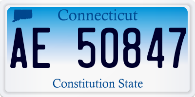 CT license plate AE50847