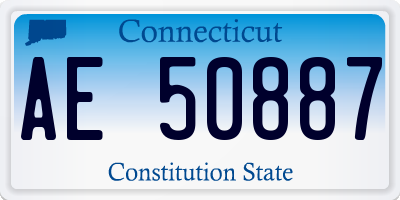 CT license plate AE50887
