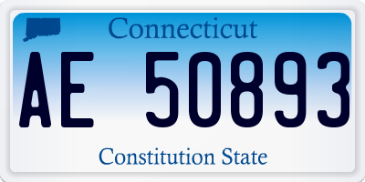 CT license plate AE50893