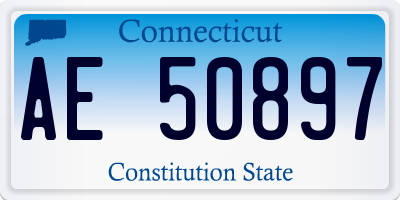 CT license plate AE50897