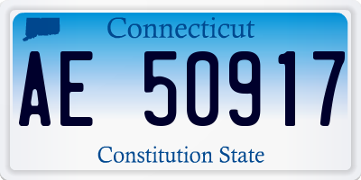 CT license plate AE50917