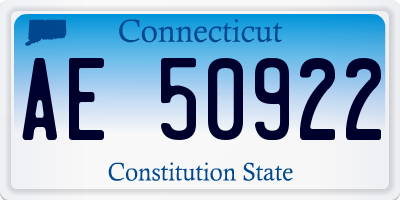 CT license plate AE50922