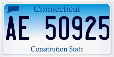 CT license plate AE50925