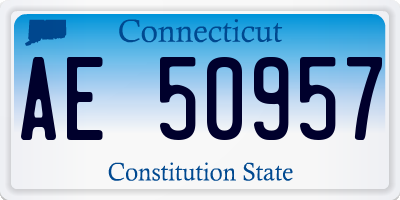 CT license plate AE50957