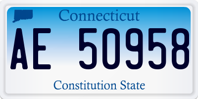 CT license plate AE50958
