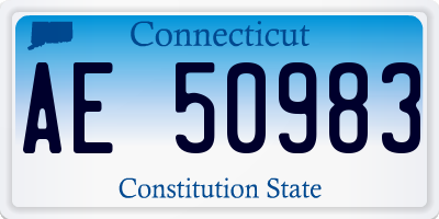 CT license plate AE50983