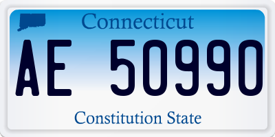 CT license plate AE50990