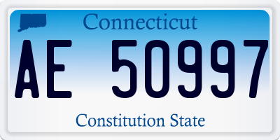CT license plate AE50997