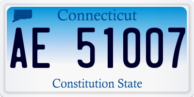 CT license plate AE51007