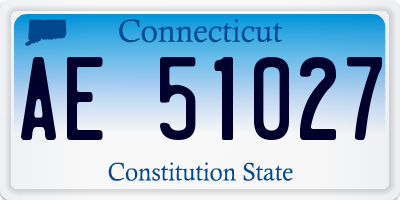 CT license plate AE51027