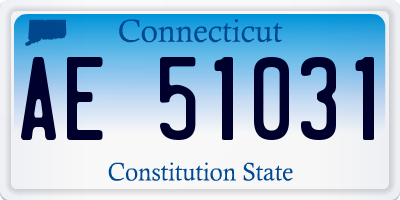 CT license plate AE51031