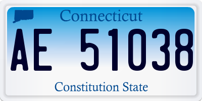 CT license plate AE51038