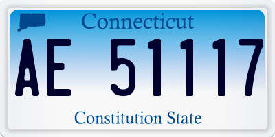 CT license plate AE51117