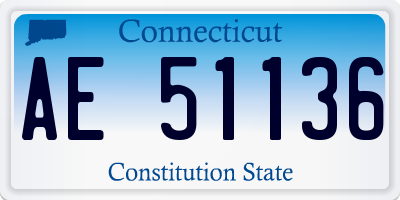 CT license plate AE51136