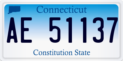 CT license plate AE51137