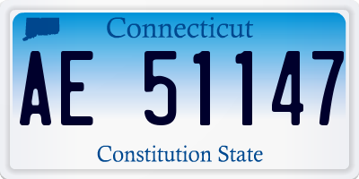 CT license plate AE51147