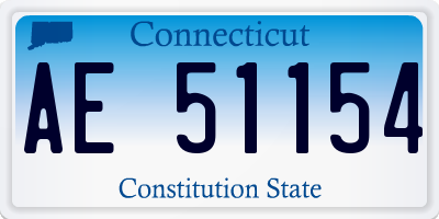 CT license plate AE51154