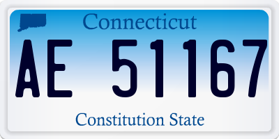 CT license plate AE51167