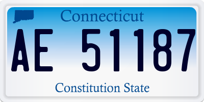 CT license plate AE51187