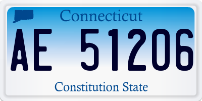CT license plate AE51206