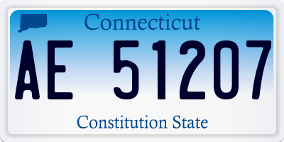 CT license plate AE51207
