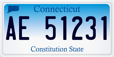 CT license plate AE51231