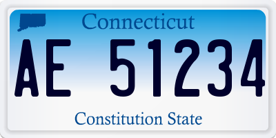 CT license plate AE51234
