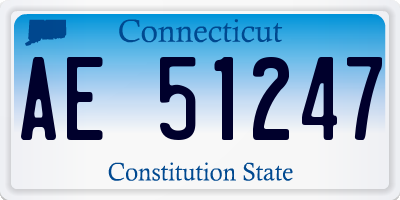 CT license plate AE51247