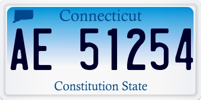CT license plate AE51254
