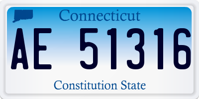CT license plate AE51316
