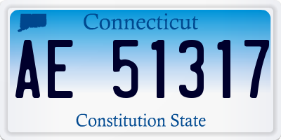 CT license plate AE51317