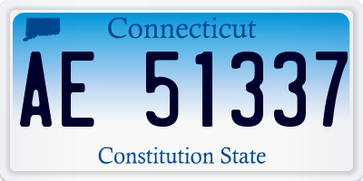 CT license plate AE51337