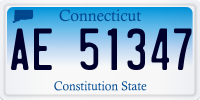 CT license plate AE51347