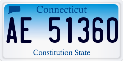 CT license plate AE51360