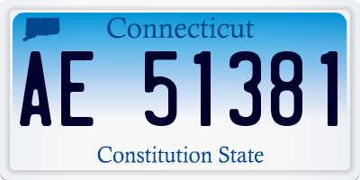 CT license plate AE51381