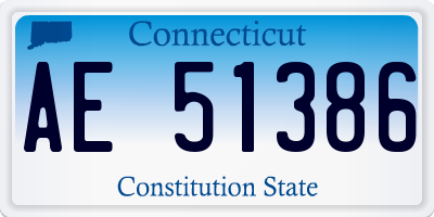 CT license plate AE51386