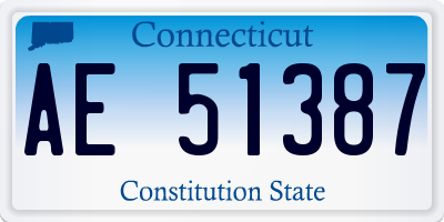 CT license plate AE51387
