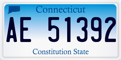 CT license plate AE51392