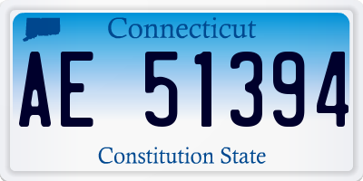 CT license plate AE51394