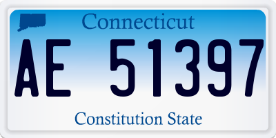CT license plate AE51397