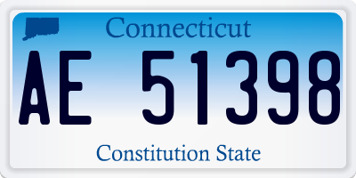 CT license plate AE51398