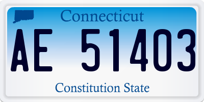 CT license plate AE51403