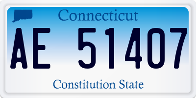 CT license plate AE51407