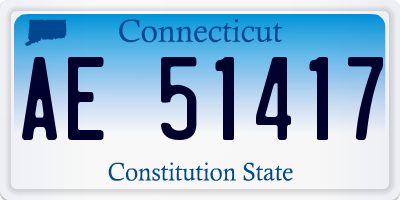 CT license plate AE51417