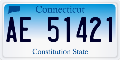 CT license plate AE51421
