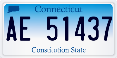 CT license plate AE51437