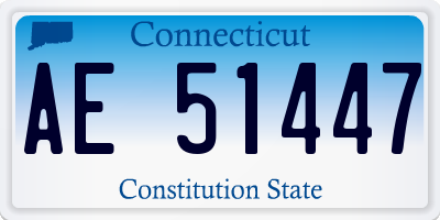 CT license plate AE51447