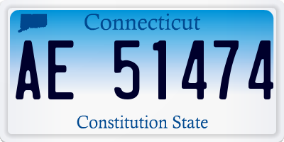 CT license plate AE51474