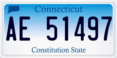 CT license plate AE51497