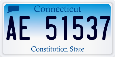 CT license plate AE51537